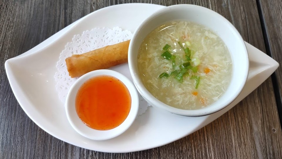 Spring Roll and Soup